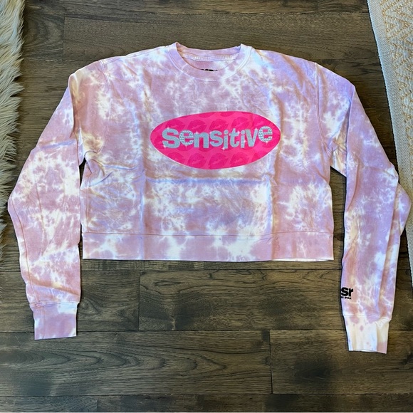 NWOT BSR By Samii Ryan Sensitive Tie Dye Crop Sweatshirt - Picture 3 of 7